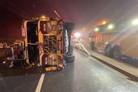 6 Prince George’s Co. firefighters hospitalized after truck overturns